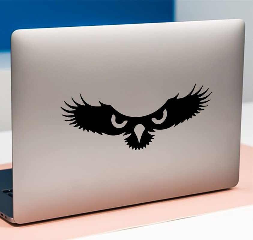 Angry Eagle Face Eyes Vinyl Decal Sticker Vinyl Decal Sticker Premium Quality Vinyl Black For Car Bumper Truck Van SUV Window Wall Boat Cup Tumblers Laptop or Any Smooth Surface Size