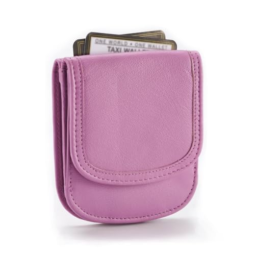 Taxi Wallet® TW03-SOFT LAVENDER - Soft Leather - Compact, Front Pocket Folding Wallet - For Cards, Coins, Bills, ID (Men & Women)