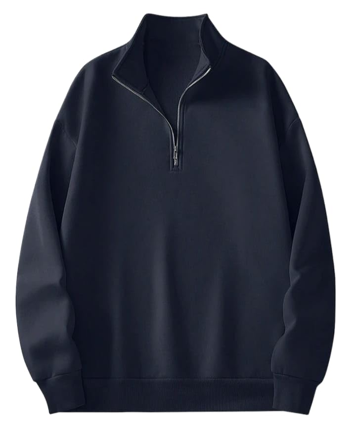 Image of Mack Jonney Women's Fleece Half-Zip High Neck Sweatshirt | Warm & Stylish Winter Wear -M4746
