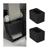 TNAIYH Car Seat Belt Buckle Holder, 2PCS Silicone Vehicle Seatbelt Buckle Booster for Kids, Automotive Seatbelt Fasten Holder Makes Receptacle Upright for Easy Access, Universal Fit (Black)