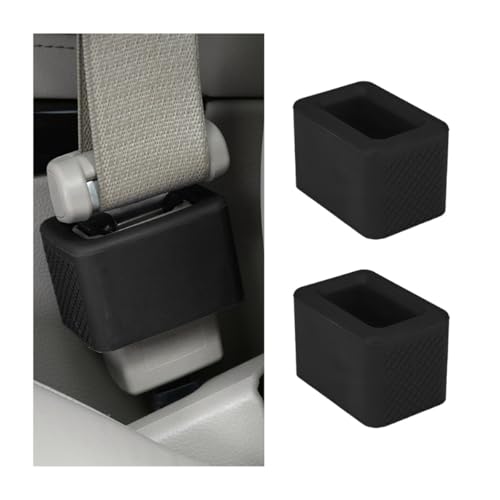 TNAIYH Car Seat Belt Buckle Holder, 2PCS Silicone Vehicle Seatbelt Buckle Booster for Kids, Automotive Seatbelt Fasten Holder Makes Receptacle Upright for Easy Access, Universal Fit (Black)