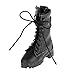 Colcolo Zapatos de Botas de Cuero con Cremallera 1/6 Hechos a Mano para HT Toy 12 "Figura Mujeres Botas Huecas Modelo Accesorios - Negro