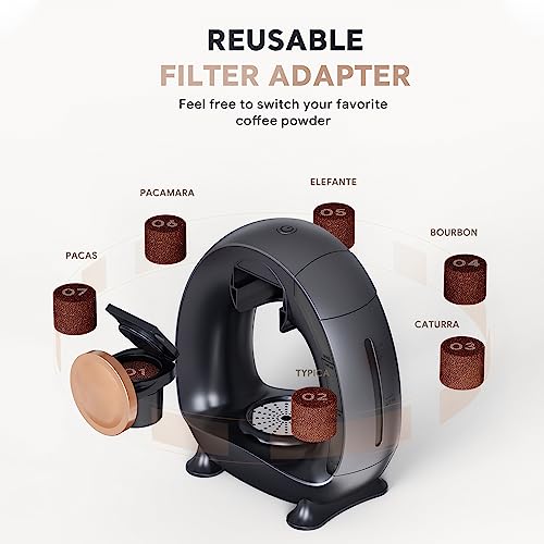 Image of Semi-automatic Coffee Maker for Home 240ml 85 Degrees Constant Temperature 1400W Silent Portable Americano Coffee Maker Machine for Coffee Powder Tea-leaf