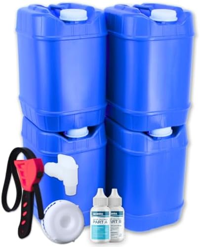 5-Gallon Stackable Water Storage Containers, Water Treatment,5 Ga...