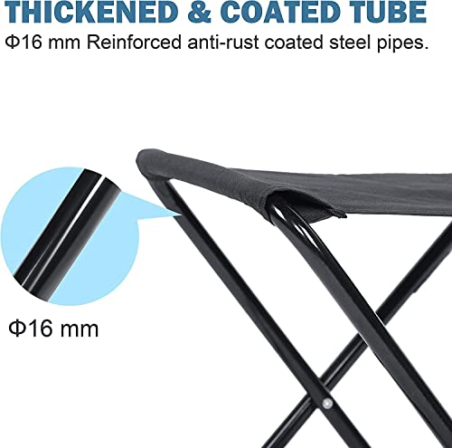 Image of MH Classic Camp Chair, Foldable Stool-Light weight Metal Material 17.5 Height Practical Foldable Stool Design Fishing Picnic Camping BBQ Beach Bath Hunting hiking, climbing a mountain Travel (Red)