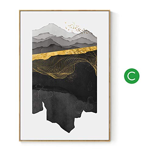 Peinture sur toile abstraite dorée et noire haute définition pour décoration murale chic