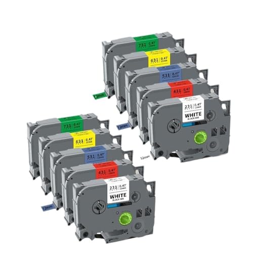 10PK 12mm Tze ���x���e�[�v TZE231 TZ231 TZ-231�ƌ݊������� ���n�ɍ� PTH110 ���x�����[�J�[�p(10PK 5�F����)