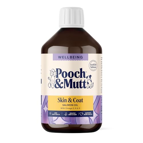 Pooch & Mutt - Natural Salmon Oil Supplement for Dogs and Cats (Rich in Omega 3 6 and 9) for Healthy Skin and Coat 500ml (packaging may vary) (packaging may vary)
