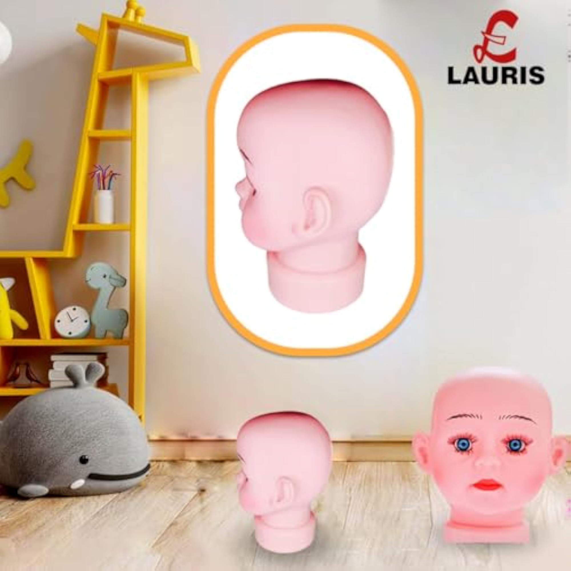 Baby Head Face Mannequin for Wig Display