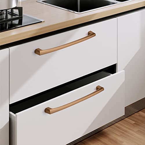 Image of 10 Pack 9 Inch Champagne Bronze Cabinet Pulls Kitchen Cabinet Handles Kitchen Handles for Cabinets Cupboard Handles Champagne Drawer Handle Dresser Pulls