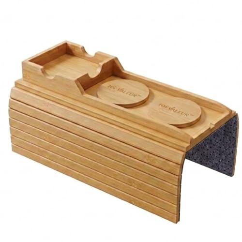 Versatile Bamboo Sofa Arm Tray - Foldable Armchair Organizer for Drinks, Snacks, Phones & Remotes - Anti-Slip Couch Accessory