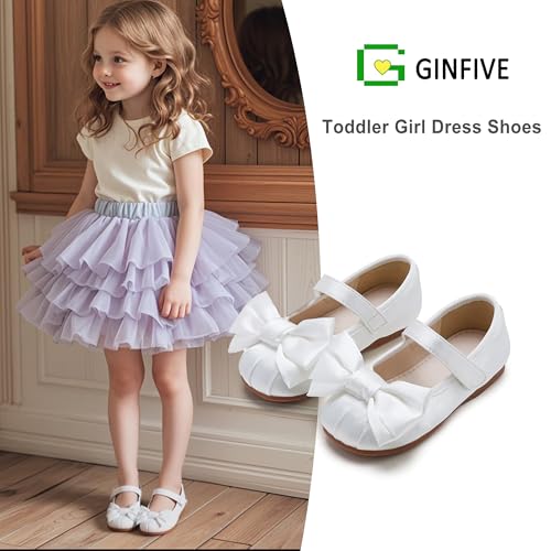 Image of GINFIVE Toddler Girls Dress Shoes Little Girls Mary Janes Ballerina Flats Shoes Toddler