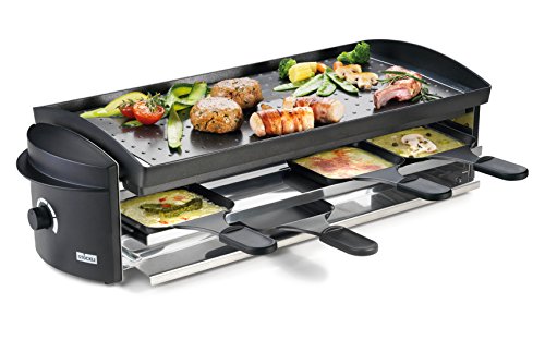Preisvergleich Produktbild Stöckli Grill Cheeseboard, antihaftbeschichtet,INOX-Spritzschutz... 8 Raclettepfännchen 0008.02
