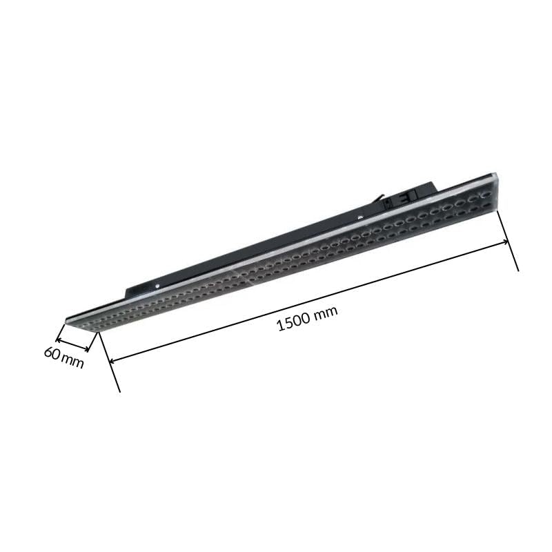 Linéaire LED sur rail monophasé 150cm 35/40/45/50W ajustable noir - Blanc Neutre 4000K - 5500K