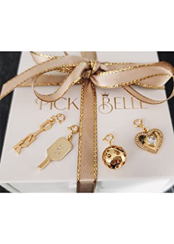 14K Gold Picklebelle The Volley Plus Crystals Charm Necklace in 925 Sterling Silver, Sterling Silver, Cubic Zirconia 7