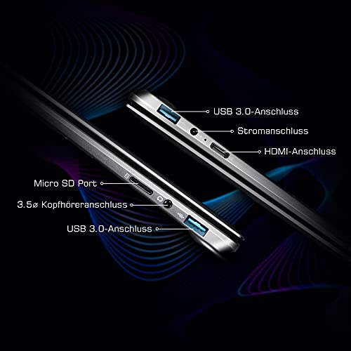 LincPlus P1 Notebook 13,3 Zoll 1080P Full HD Laptop, Intel Celeron N4020 4GB RAM 64GB eMMC Aluminium Netbook QWERTZ Tastaturlayout, Windows 10 S – Bild 4