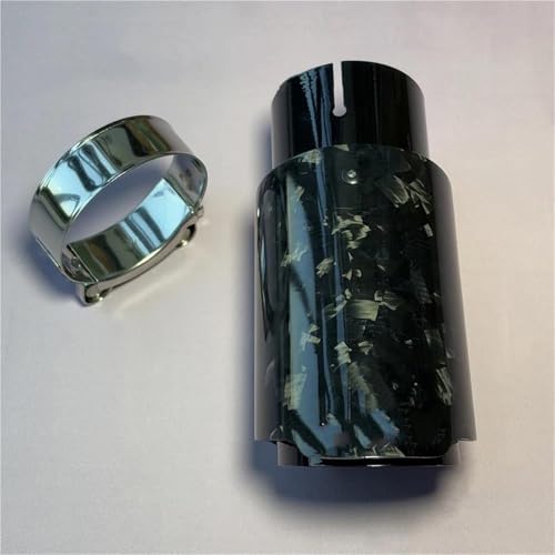 Tubo de escape coche silenciador universal con punta de acero negro y carbono 67mm a 114mm