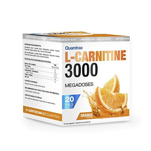 Quamtrax Nutrition L-Carnitine 3000, Naranja - 20 viales x 25 ml