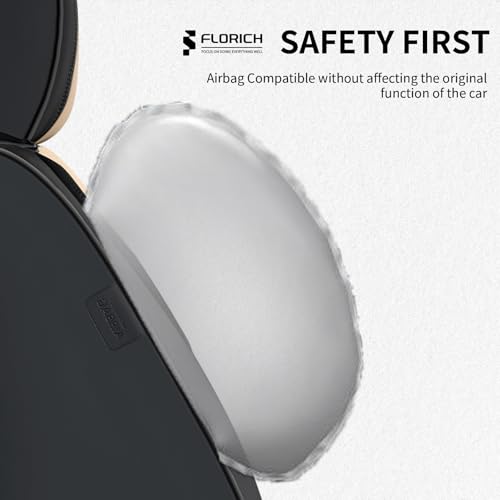 Image of FLORICH Seat Covers, Car Seat Covers Full Set, Luxury Nappa Leather Seat Covers, Breathable and Waterproof Car Seat Protector 5 Seat, Automotive Seat Covers Universal Fit for Most Cars-Black&Beige