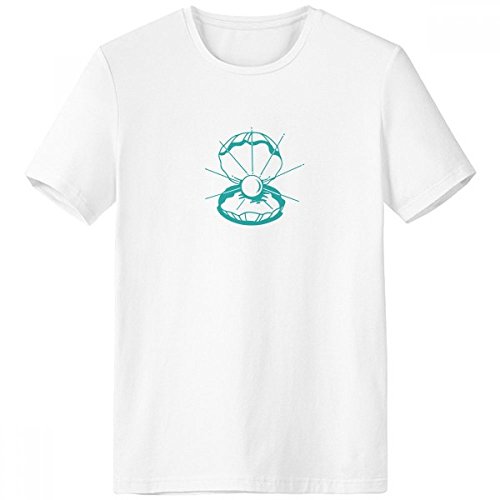 T-shirt blanc anti-frottement ras du cou illustration pétoncle vert confort XL