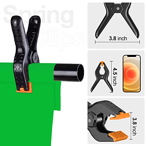 Emart 10X10Ft Green Screen Backdrop,High Density Polyester Fabric Photography Greenscreen Background With 4 Spring Clamps For Video Studio Portraits Parties #TOP5