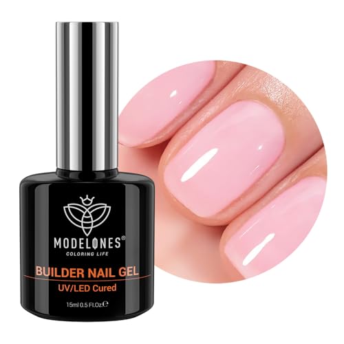 modelones Builder Nail Gel, 8-in-One Pink Builder for Nail Thickening,