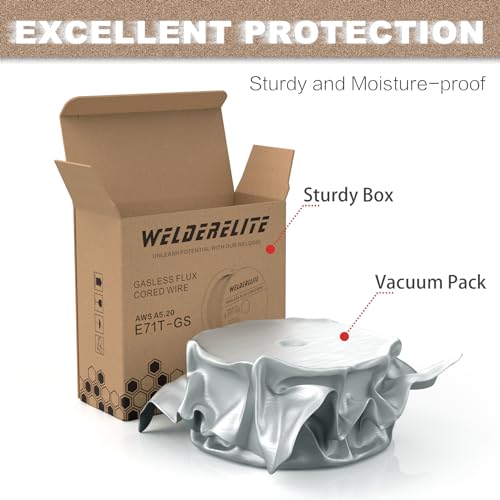 WelderElite 2-Pack 0.030" Gasless Flux Core Wire, 2lb Each, Perfect for MIG Welding Galvanized, Stainless & Mild Steel Projects, E71T-GS