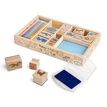 Toy Wooden Animal Stamp Set Book