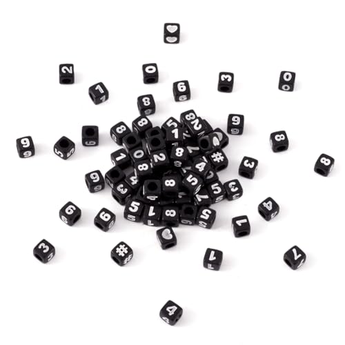 Cheriswelry Acrylic Number 0-9 Beads 7mm Large Hole Number Cubic Loose Spacer Beads for Name Bracelet Necklace Jewellery Making 300pcs - Image 2