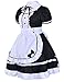Japanese Anime Sissy Cosplay Sweet Classic Lolita Fancy Apron Maid Dress with Socks Gloves Set (Black)(S = Asia M)(NY01)