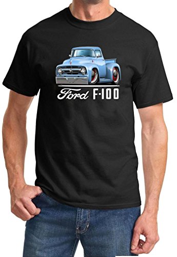 1956 Ford F100 F-100 Pickup Truck Full Color Design TshirtXL Black