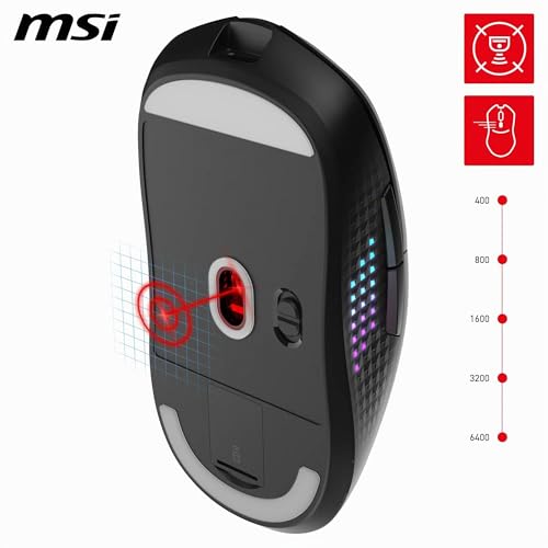 Ratón Gaming de 26000 DPI MSI Versa 300 Elite inalámbrico con 6 botones configurables 5