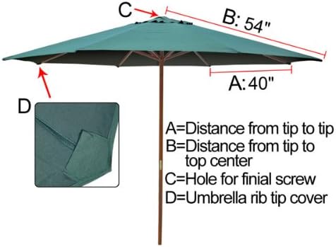 New 9' FT Market Patio Garden Umbrella Replacement Canopy Canvas Cover Green