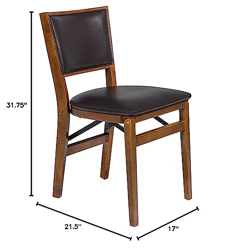 Meco Stakmore Retro Upholstered Back Folding Chair Fruitwood Finish, Set Of 2 #TOP5
