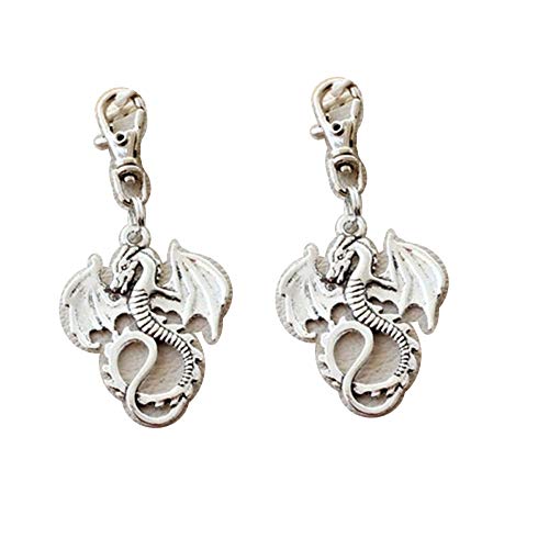 honggui 1111-2 Stück Drachen-Reißverschluss-Charm, Drachen-Reißverschluss-Zug, Drachen-Charm für Tasche, Geldbörse, Jacke, Rucksack, Planer, Schlüssel