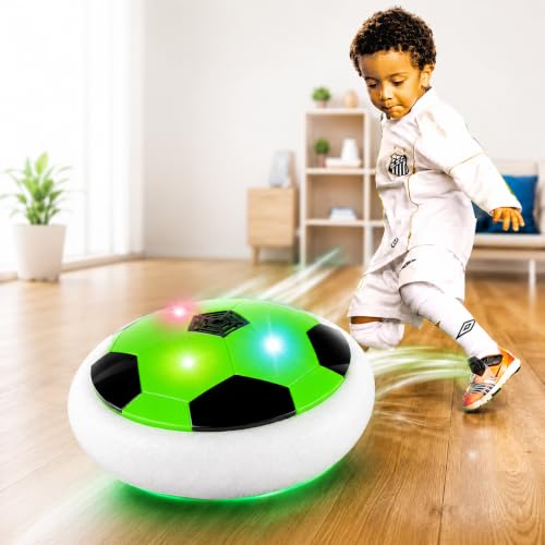 Image of Hover Soccer Ball, Soft Eva Material Foam Bumper Air Indoor Football Made in India for Kids, Toy with Multi Colour LED Lights, Best Gifts for Toddlers, Boys and Girls (Color as per Stock)