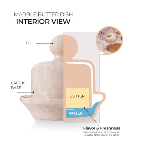 Marble Mini Butter Dish 4" Verona Handmade Butter Container for Kitchen Countertop, Butter Crock With Lid Soft Spreadable Butter, Home Décor - Image 6