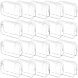 20 bolsas de cosméticos transparentes, bolsas de aseo impermeables, bolsas de plástico PVC con cremallera, bolsas de maquillaje con cremallera para viajes y baño (7.1 x 2.2 x 4.7 pulgadas)