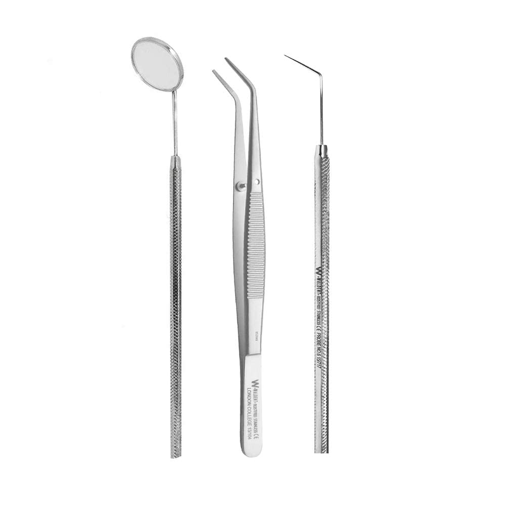 Waldent PMT Set Instrument Kit (Single Ended) (K13/1) | Serrated Handles | Stainless Steel | Autoclavable | Probe, Mouth Mirror, Tweezer Set (B07Y24CX3G) Amazon Price History, Amazon Price Tracker