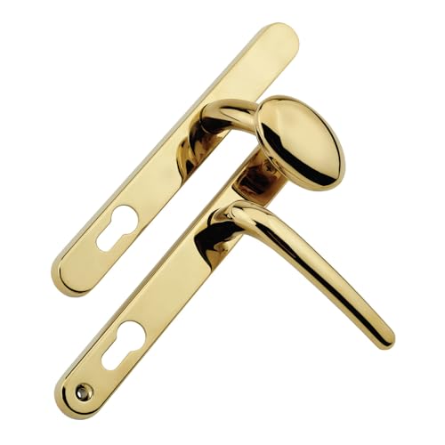 KOOPLES HARDWARE Decorative Lever Pad Inline Door Handle Internal Backplate Set with Screws (Polished Gold, 44mm)