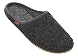  BeComfy Filzpantoffeln Slippers Damen Herren Unisex Filz Hausschuhe mit Filzsohle/Gummisohle Pantoffeln 36-46 EU (42 EU, Graphit Gummisohle)