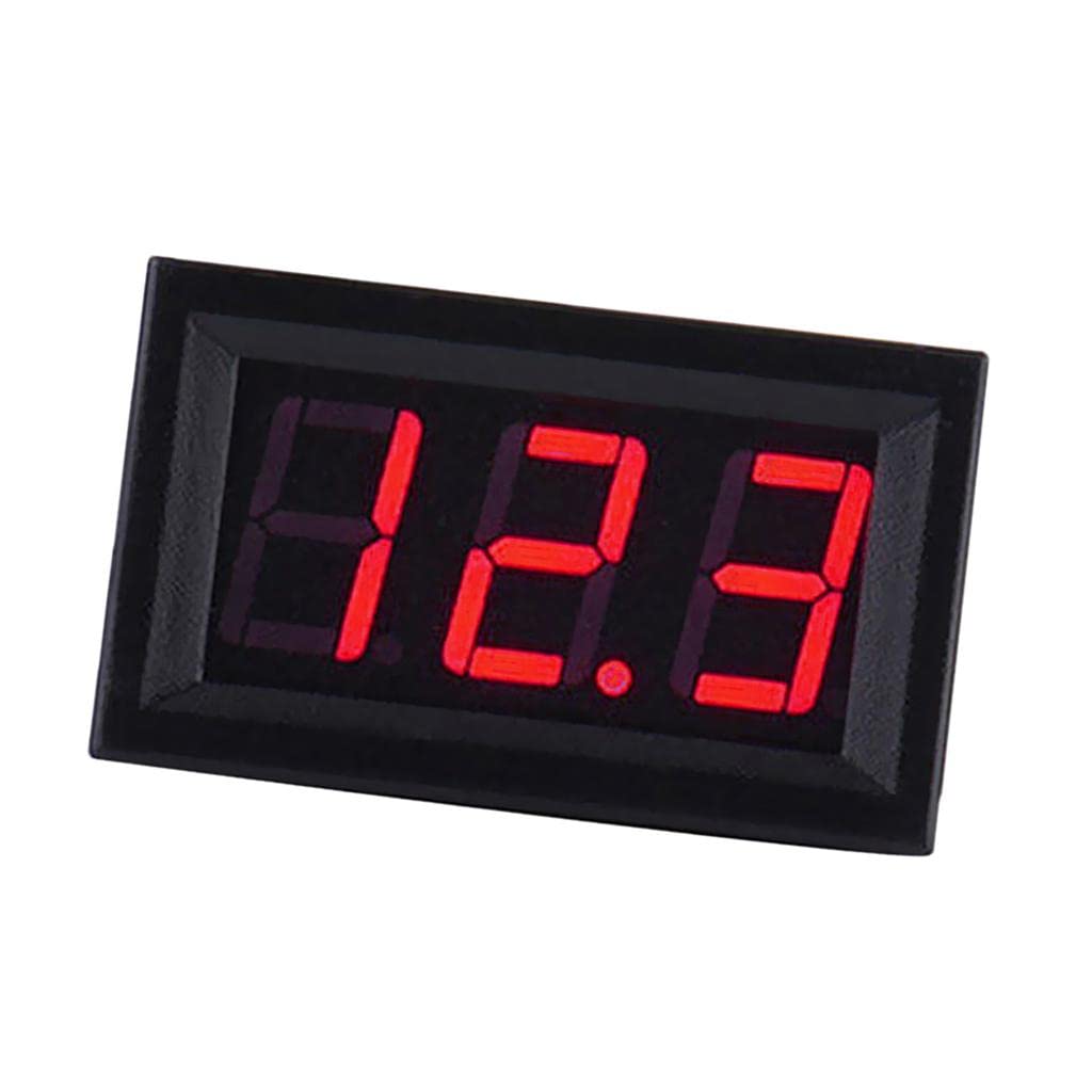 3 Wire LED Digital Display Volt Voltage Meter Voltmeter Car Motor 0.56'' Red-image-6
