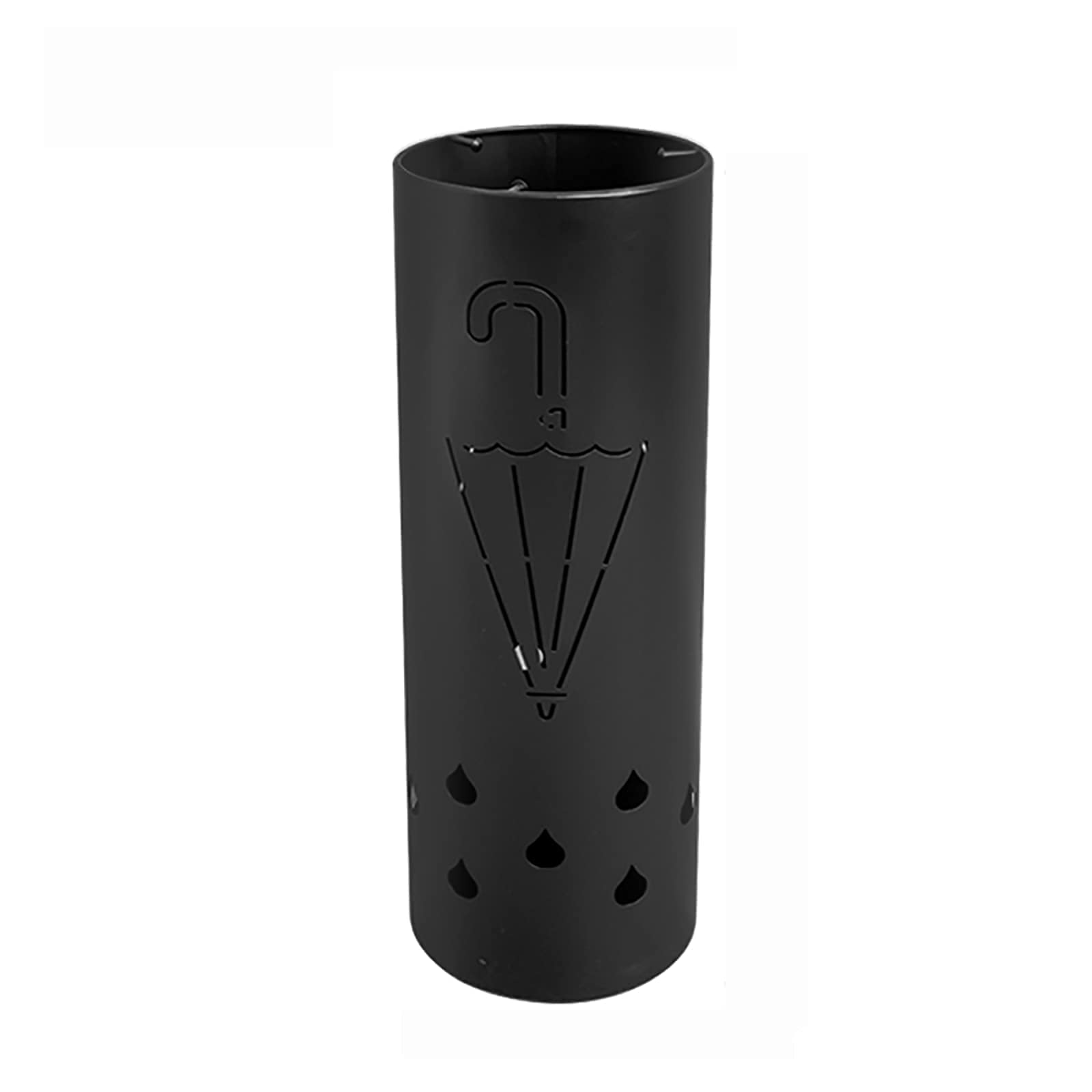 BHFPFZA Metal Umbrella Stand with 3 Hooks Hollow Design Umbrella Holder for Entryway & Office Stylish Storage Rack 18x52cm Available in Black & Pink