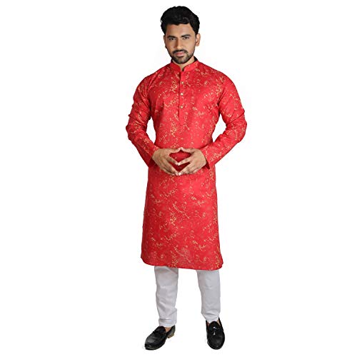 Image of RIGAL Men's Magic Printed Kurta Pyjama Set stylish sadra pajama