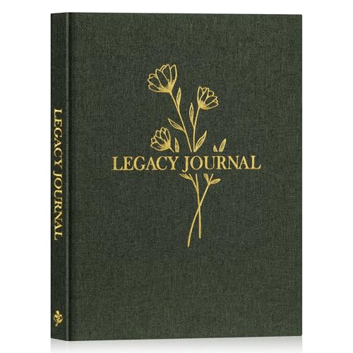 Lanpn Grandparents Legacy Journal Book with Prompts, Tell Me Your Life Story Memory Book to Fill Out, Mom Story Family Memory Book Keepsake Generational Journal, Grandpa Grandma Parents Gift, Green
