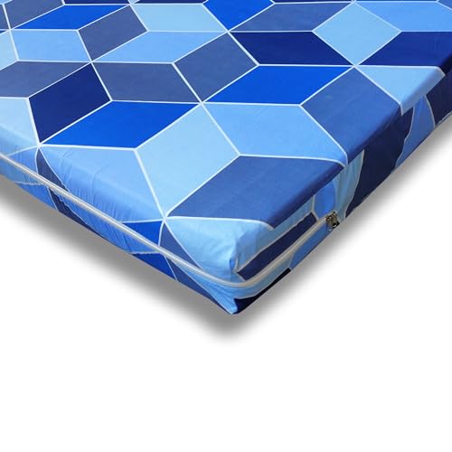 Image of WELLFIT Premium Glace Cotton 300 TC Mattress Cover /Protector for Single Size Bed with Zip /Chain /3x6 ft / 36x72x6 inch