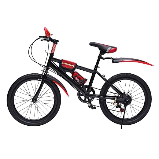 Mountainbike 20 tum barncykel dubbelskivbroms cyklar, flickor barncykel 50 cm pojkcykel (röd)