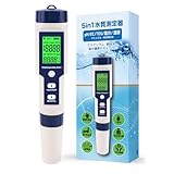FieldNew 【国内ブランド】防水 水質測定器 (pH/EC/TDS/塩分/温度) 国内品質検査済 保証書付き 高精度 自動校正 5 in 1 簡単操作マニュアル 校正剤付き 水槽管理 純水器フィルター 減塩レシピ