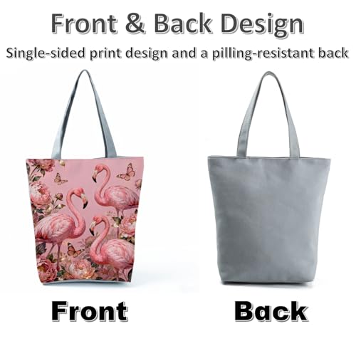 Bolso tote para mujer con estampado de flamencos y flores miniatura 7