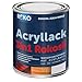 Produktbild Acryl-Buntlack ROKOSIL - 0,7 Kg in Weiss - Seidenmatt - Wetterfest für Außen & Innen - 3in1 Grundierung & Deckfarbe - Premium Acryllack - Lack für fast alle Oberflächen - Langlebig & Robust